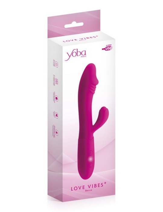 Vibromasseur rabbit Becca rose USB avec gland stimulant 10 programmes - CC531061