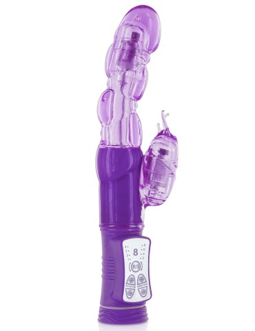 Vibromasseur rabbit violet tête rotative USB - CC5702020201