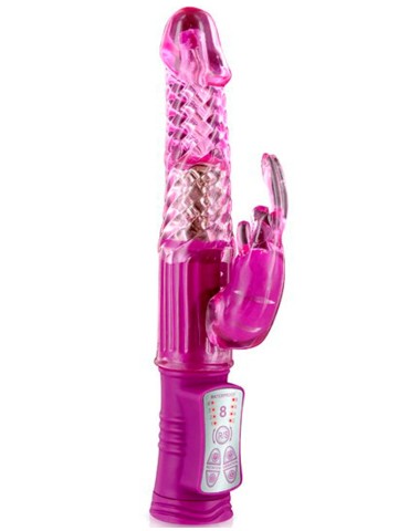 Vibromasseur rabbit rose waterproof avec billes rotatives - CC5160620050