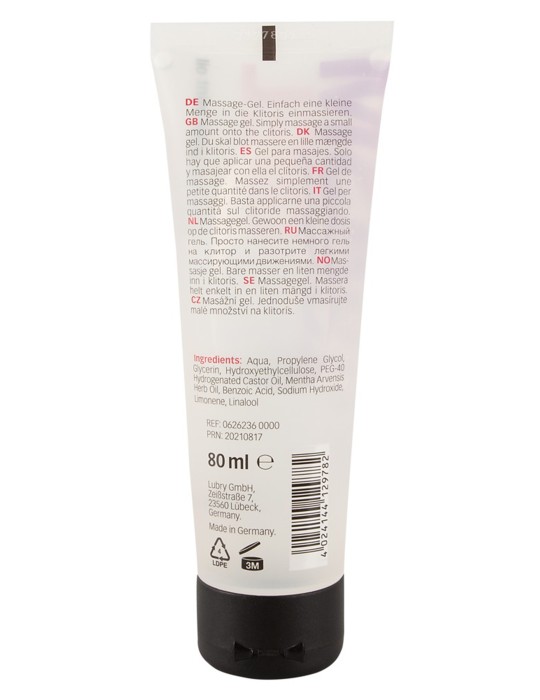 Gel intensifiant orgasme clitoridien à la menthe, végétalien 80 ml - R626236