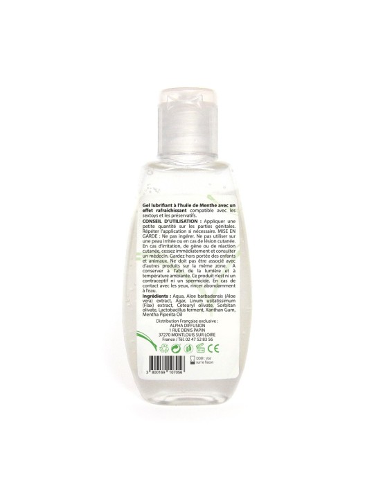 Lubrifiant à base d'eau 100% naturel Menthe poivrée 90 ml - SEZ089