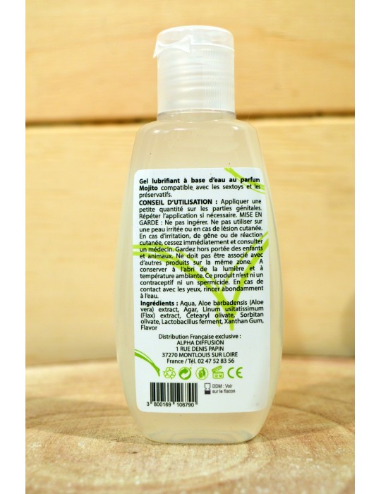 Lubrifiant à base d'eau 100% naturel Mojito 90 ml - SEZ084