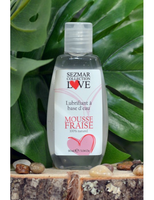 Lubrifiant à base d'eau 100% naturel Mousse fraise 90 ml - SEZ082