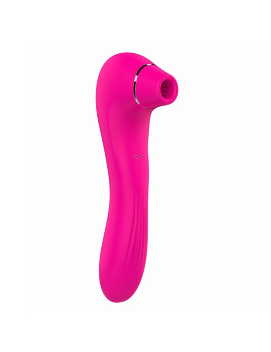 Vibromasseur 10 modes  et stimulateur par vibrations à picots sur membrane rose 10 programmes USB - BOZ-047PNK