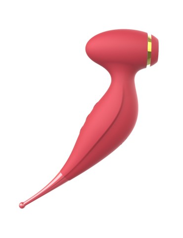 Oiseau du Paradis - Vibromasseur 2 en 1 avec vibration clitoridienne par membrane et embout stimulateur rouge - CR-820RED