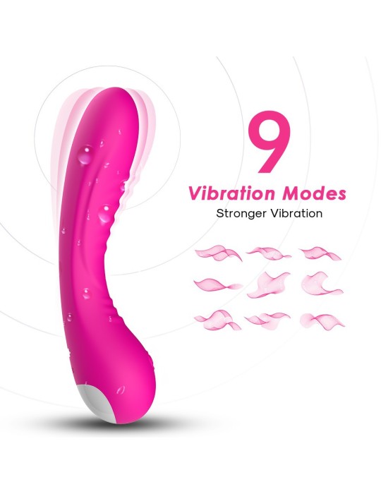 Vibromasseur courbé 9 modes de vibration rose - USK-V01PNK