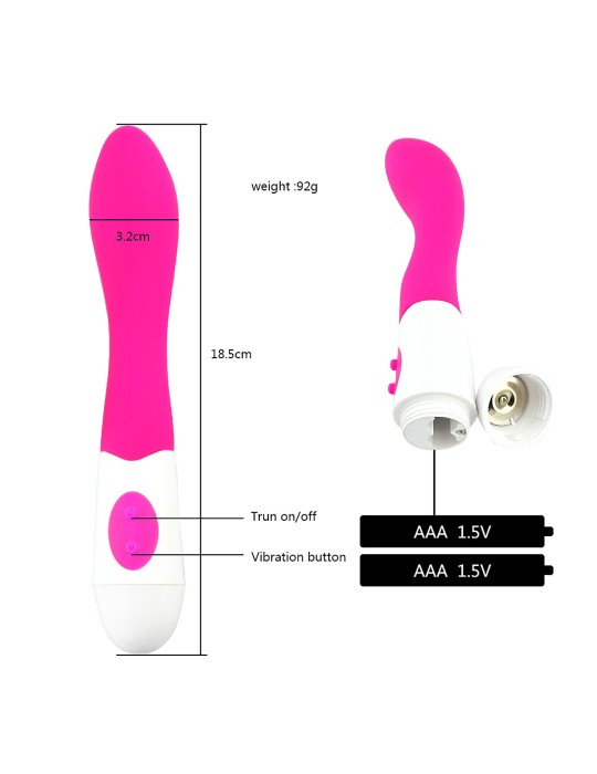 Vibromasseur rose incurvé point G - BOZ028PNK