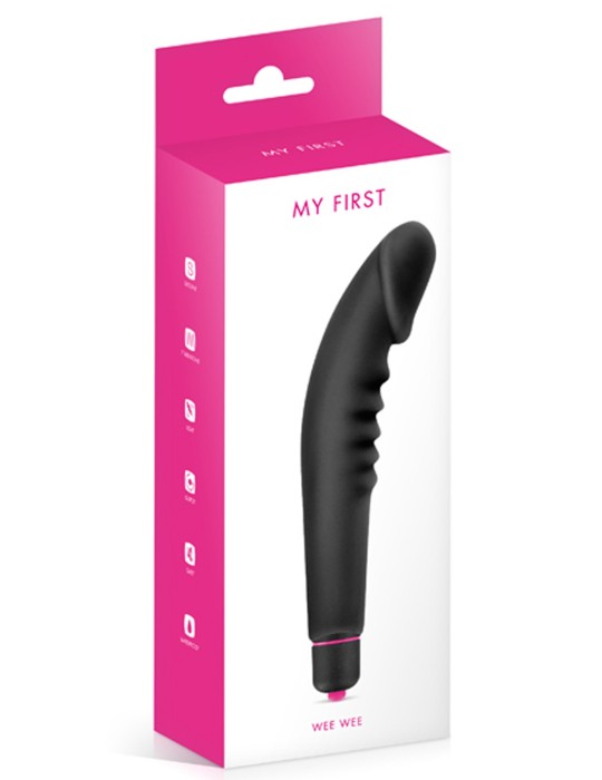 Vibromasseur stimulateur réaliste point G noir silicone 7 vitesses - CC5740100010