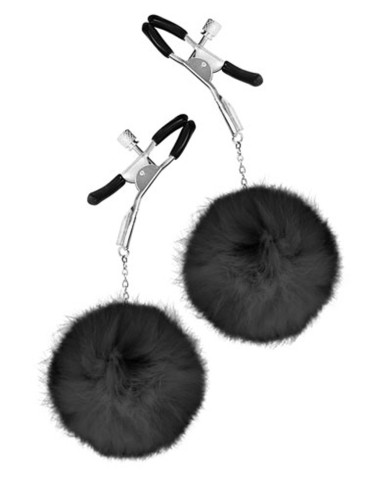 Pinces à seins pression réglable pompons noirs - CC5700720010